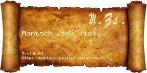 Mantsch Zsüliet névjegykártya